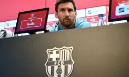 Lionel Messi en conférence de presse au centre d'entraînement du FC Barcelone le 24 mai 2019