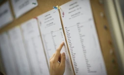 Un élÚve découvre ses résultats au bac à Paris