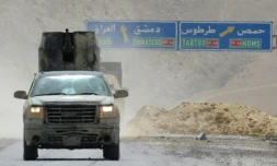 Les forces du régime syrien s'étendent autour de Palmyre, lors d'une opération pour reprendre la ville aux rebelles, le 25 mars 2016, en Syrie