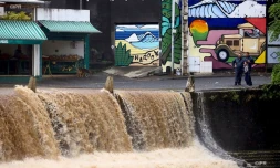 La rivière d'abord est en crue le 25 janvier 2020
