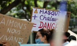 manif collectif parents 974 contre port du masque enfants école