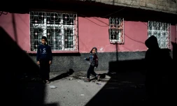 Des enfants syriens, le 25 février 2021 à Gaziantep, dans le sud-est de la Turquie