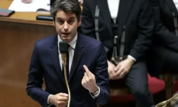 Le ministre de l'Education Gabriel Attal lors des questions au gouvernement, le 24 octobre 2023 à l'Assemblée nationale à Paris ( AFP / Thomas SAMSON )