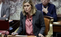 La présidente de l'Assemblée nationale Yaël Braun-Pivet le 2 décembre 2024 à l'Assemblée nationale, à Paris ( AFP / STEPHANE DE SAKUTIN )