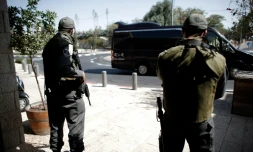 Deux policiers israéliens dans Jérusalem-Ouest, le 14 octobre 2015