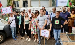 L'union syndicale solidaire de La Réunion rassemblée devant l'inspection du travail