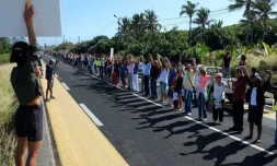 Chaîne humaine contre la carrière de Bois-Blanc