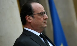 Le président François Hollande sur le perron de l'Elusée le 20 novembre 2015 à Paris