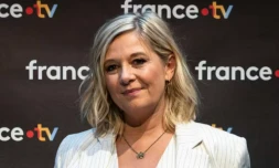 L'animatrice Flavie Flament au siège de France Télévisions à Paris, le 6 février 2025 ( AFP / Xavier GALIANA )