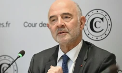 Le Premier président de la Cour des comptes Pierre Moscovici, le 8 avril 2025 à Paris ( AFP / BERTRAND GUAY )