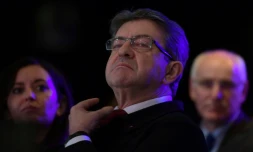 Jean-Luc Mélenchon à La Défense près de Paris, le 31 janvier 2017