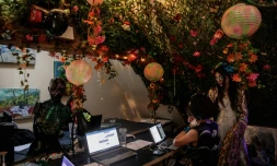 L'espace de coworking du manoir normand, où une trentaine de personnes ont décidé de se reconfiner, le 17 novembre 2020