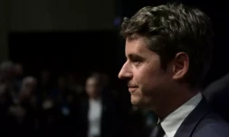 Le Premier ministre Gabriel Attal Ă Laval, dans la Mayenne, le 22 mai 2024 ( AFP / GUILLAUME SOUVANT )