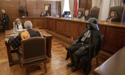 La cour d'appel de Valparaiso au Chili juge le personnage de fiction Dark Vador, le 28 mai 2023 ( AFP / RAFAEL ARANCIBIA )