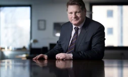 Le directeur national de la police judiciaire, Christian Sainte, dans son bureau à Nanterre, le 7 mars 2024