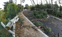 Une rue de Lacanau (Gironde) le 3 novembre 2019 après le passage de la tempête Amélie
