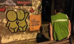 campagne d'affichage de greenpeace à la réunion pour les législatives