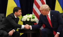 Les présidents ukrainien Volodymyr Zelensky et américain Donald Trump mercredi à New York