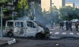 Une camionnette incendiée dans le quartier des Gresilles à Dijon, le 15 juin 2020