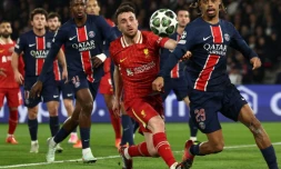  Diogo Jota, ici contre le Paris Saint-Germain en huitièmes de finale de Ligue des champions. © Crédit photo : Archives AFP 