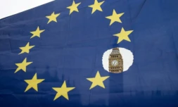 Drapeau de l'Union européenne devant Big Ben, le 29 mars 2017