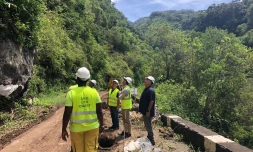 Le departement vient voir l'avancer des travaux apres Belal 