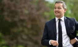 Le ministre français de l'Intérieur Gérald Darmanin dans les jardins de l'hÎtel de Matignon à Paris, le 5 mai 2023 ( POOL / Emmanuel DUNAND )