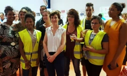 Christelle Dubos en visite chez Ti Tang Récup