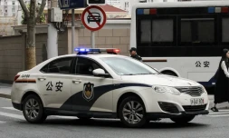 Une voiture de police Ă Shanghai, le 26 novembre 2023. (Photo d'illustration) - Rebecca BAILEY / AFP
