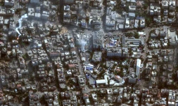 L'hÎpital Al-Chifa dans le district d'al-Rimal de la ville de Gaza, dans une image satellite publiée par Maxar Technologies le 12 novembre 2023