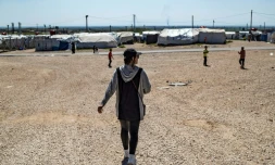 Emilie König dans le camp de détention Al-Roj au nord est de la Syrie le 28 mars 2021