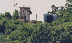 Un poste de garde nord-coréen dans la Zone démilitarisée (DMZ), le 12 juin 2025