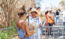 Région : Huguette Bello visite la RN2 au niveau de la coulée de lave