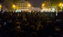 Une réunion du mouvement Nuit Debout, place de la République à Paris, le 2 mai 2016