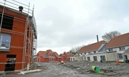 Chantier de rénovation thermique dans le quartier minier de Lens, le 16 janvier 2023 ( AFP / FRANCOIS LO PRESTI )