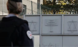 La synagogue de Sarcelles (Val-d'Oise), le 11 octobre 2023. (GEOFFROY VAN DER HASSELT / AFP)
