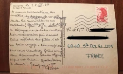 carte postale de 1987 retrouvée