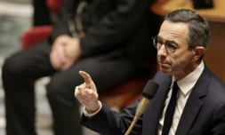 Le ministre de l'Intérieur Bruno Retailleau à l'Assemblée nationale, le 15 janvier 2025 à Paris ( AFP / Thibaud MORITZ )