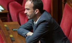 Le coordinateur de La France insoumise Manuel Bompard lors d'une séance de questions au gouvernement, le 30 mai 2023 à l'Assemblée nationale, à Paris