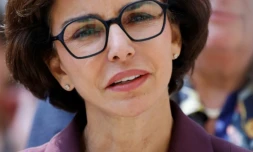 La ministre de la Culture Rachida Dati, à la 14e édition du Festival de l'histoire de l'art 2025 à Fontainebleau, près de Paris, le 6 juin 2025 ( AFP / Ludovic MARIN )