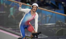 Le cycliste sur piste Alexandre Léauté lors des Jeux paralympiques de Paris, le 30 août 2024. (