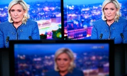  La cheffe de file et ancienne présidente du Rassemblement national (ex Front national) s’exprime sur sa condamnation sur le plateau du 20h de TF1, lundi 31 mars 2025. 