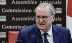 l'ancien président de l'Assemblée nationale et candidat à la présidence du conseil constitutionnel Richard Ferrand lors d'une audition par les députés de la commision des lois de l'Assemble nationale le 19 février 2025 à Paris ( AFP / STEPHANE DE SAKUTIN )