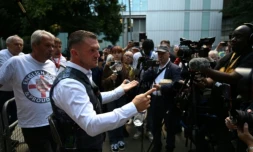 Le dirigeant d'extrême droite britannique Tommy Robinson, le 3 juillet 2025 à Londres ( AFP / JUSTIN TALLIS )