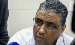 Le journaliste égyptien Mahmoud Hussein, le 11 février 2020 dans la prison de Tora (Caire)