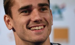 L'attaquant de l'équipe de France Antoine Griezmann en conférence de presse, le 13 juillet 2018 à Istra