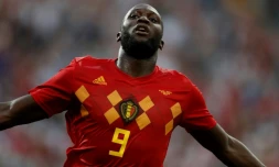 L'attaquant belge Romelu Lukaku vient de marquer face au Panama, lors de la phase de groupes du Mondial 2018, le 18 juin à Sotchi 