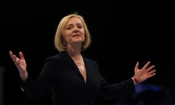 Liz Truss, candidate au poste de Premier ministre britannique, le 23 août 2022 à Birmingham 