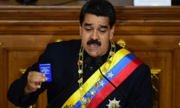 Le président vénézuélien Nicolas Maduro lors de son discours devant l'assemblée consituante à Caracas le 10 août 2017