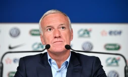 Le sélectionneur de l'équipe de France Didier Deschamps en conférence de presse, le 3 novembre 2016 à Paris